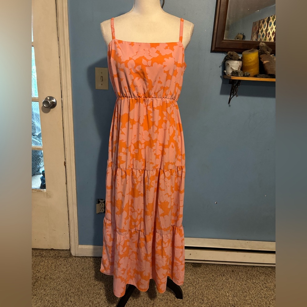 Social Standard by Sanctuary, Orange & Pink, Floral, Maxi Dress
Sz.L